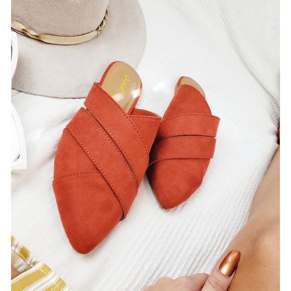 Price firm!Arabella// brick crisscross mule flat - Picture 4 of 6